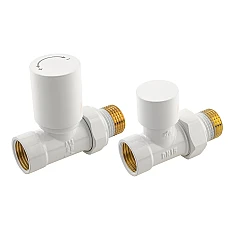 Комплект радіаторних кранів Komfort PRO KFA Armatura 758-030-44-BL білий