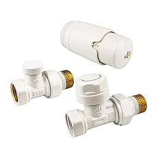 Термостатичний комплект Komfort PRO для радіаторів KFA Armatura 757-030-44-BL білий