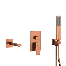 Смеситель для ванны с комплектом KFA ARMATURA LOGON 5139-401-34 бронза