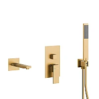 Смеситель для ванны с комплектом KFA ARMATURA LOGON 5139-401-39 золото