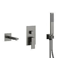 Смеситель для ванны с комплектом KFA ARMATURA LOGON 5139-401-61 графит