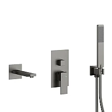 Смеситель для ванны с комплектом KFA ARMATURA LOGON 5139-401-61 графит