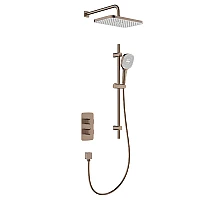 Душова система прихованого монтажу з термостатом KFA ARMATURA MALAGA 5759-301-34 червоне золото