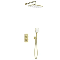 Душова система прихованого монтажу з термостатом KFA ARMATURA MALAGA 5759-501-31 матове золото