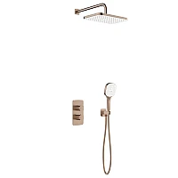 Душова система прихованого монтажу з термостатом KFA ARMATURA MALAGA 5759-501-34 червоне золото