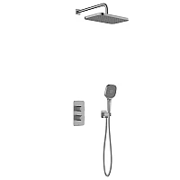 Душова система прихованого монтажу з термостатом KFA ARMATURA MALAGA 5759-501-61 графіт
