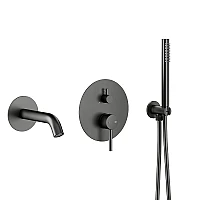 Змішувач прихованого монтажу для ванни KFA ARMATURA MOZA 5039-401-61 графіт