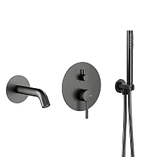 Смеситель скрытого монтажа для ванны KFA ARMATURA MOZA 5039-401-61 графит