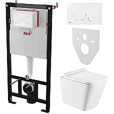 Інсталяція AlcaPlast 4в1 AM101/1120 з унітазом TREND з білою круглою кнопкою M670