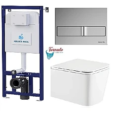 Інсталяція Koller Pool Dune 1200SL + Neon панель змиву + підвісний унітаз Kvadro Tornado