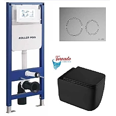 Инсталляция Koller Pool AQUA LINE + TWIST панель смыва + подвесной унитаз KVADRO START с сиденьем Soft-close (смыл Tornado)
