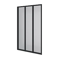 Шторка на ванну трьохелементна Koller Pool Style матове скло 100х150 чорний L-лівостороння