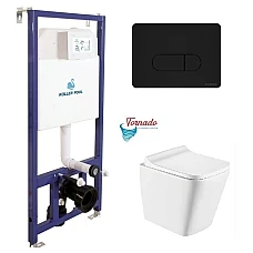 Инсталляция Koller Pool Dune 1200SL + Orion Cosmo панель смыва + подвесной унитаз TREND с сиденьем Soft-close (смыв Tornado 3.0)