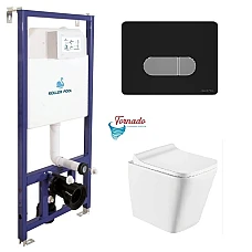 Инсталляция Koller Pool Dune 1200SL + Orion Cosmo панель смыва + подвесной унитаз TREND с сиденьем Soft-close (смыл Tornado 3.0)