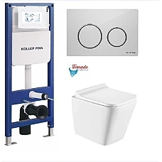 Інсталяція Koller Pool AQUA LINE + TWIST панель змиву + підвісний унітаз TREND з сидінням Soft-close ( змив Tornado )