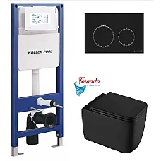 Инсталляция Koller Pool AQUA LINE + TWIST панель смыва + подвесной унитаз KVADRO START с сиденьем Soft-close (смыл Tornado)