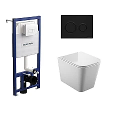 Інсталяція Koller Pool Dune 1200SL з кнопко AIR та підвісним унітазом Kvadro з сидінням Soft-close