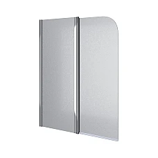 Шторка на ванну QP95(left) двоелементна 1150х1400 chrome; grape