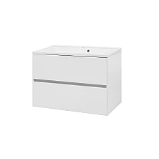 Тумба консольна NEON CUBE 800 (біла) з умивальником GLR 80