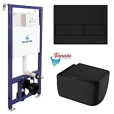 Инсталляция Koller Pool Dune 1200SL+Neon панель смыва+подвесной унитаз Kvadro Start