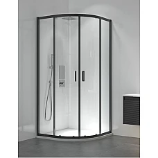 Душова кабіна Koller Pool Line ARC 90x90 прозоре скло, чорний матовий