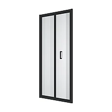 Душові двері двосекційні, Line Pro 900мм, black matt, скло 6мм прозоре