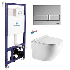 Інсталяція Koller Pool Dune 1200SL + Neon панель змиву + підвісний унітаз Round Smart Tornado 3.0