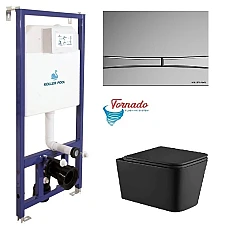 Інсталяція Koller Pool Dune 1200SL + Integro Cosmo панель змиву + підвісний унітаз KVADRO з сидінням Soft-close (змив Торнадо)