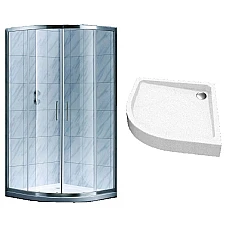 Душевая кабина Koller Pool STYLE 90x90 стекло прозрачное, с поддоном полукруглым Grace