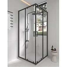 Душова кабіна Koller Pool Line CUBE 90x90 прозоре скло, чорний матовий