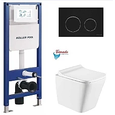Інсталяція Koller Pool AQUA LINE + TWIST панель змиву + підвісний унітаз TREND з сидінням Soft-close ( змив Tornado )