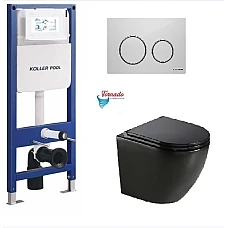 Інсталяція Koller Pool AQUA LINE + TWIST панель змиву + підвісний унітаз ROUND з сидінням Soft-close ( змив Tornado )