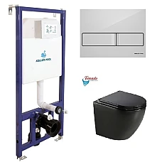 Інсталяція Koller Pool Dune 1200SL + Neon панель змиву + підвісний унітаз ROUND з сидінням Soft-close (змив Торнадо)