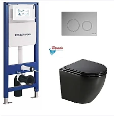 Інсталяція Koller Pool AQUA LINE + TWIST панель змиву + підвісний унітаз ROUND з сидінням Soft-close ( змив Tornado )
