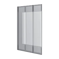 Шторка на ванну трехэлементная Koller Pool Style прозрачное стекло 100х150 хром L-левосторонняя