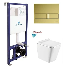 Інсталяція Koller Pool Dune 1200SL + Neon панель змиву + підвісний унітаз TREND з сидінням Soft-close (змив Tornado 3.0)