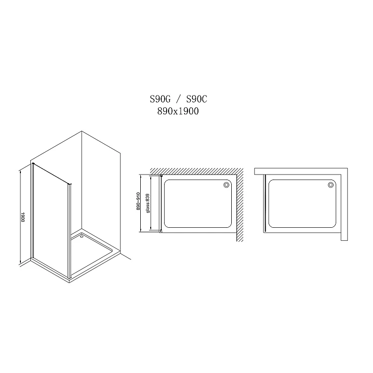 Sklo Pool Купити Бічна панель Koller Pool S90G 90x190 матове скло | SvitSanteh