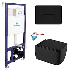 Инсталляция Koller Pool Dune 1200SL + Orion Cosmo панель смыва + подвесной унитаз KVADRO START с сиденьем Soft-close (смыв Торнадо)