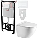 Инсталляция AlcaPlast 4в1 AM101/1120 с унитазом ROUND SMART с белой прямоугольной кнопкой M570
