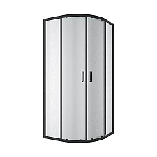 Душова кабіна розсувна, напівкругла Line ARC 900*900мм, black matt, cкло 6мм grape
