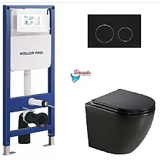 Інсталяція Koller Pool AQUA LINE + TWIST панель змиву + підвісний унітаз ROUND з сидінням Soft-close ( змив Tornado )