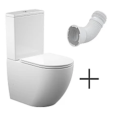 ROUND комплект : унітаз підлоговий з сидінням Soft-close + бачок + гнучка підводка
