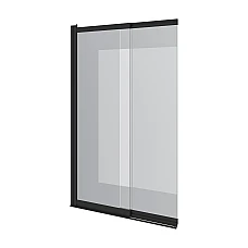 Шторка на ванну двоелементна Koller Pool Style скло прозоре 100х150 чорна