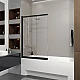 Шторка на ванну двухэлементная Koller Pool Style стекло прозрачное 100х150 черная