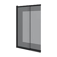 Шторка на ванну двоелементна Style 1000х1500мм black matt, скло 6мм europe grey