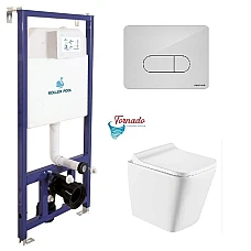 Инсталляция Koller Pool Dune 1200SL + Orion Cosmo панель смыва + подвесной унитаз TREND с сиденьем Soft-close (смыв Торнадо)