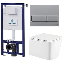 Інсталяція Koller Pool Dune 1200SL з унітазом Kvadro та кнопкою змиву KP-226-001