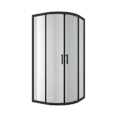 R90RCB Душова кабіна ROUND напівкругла чорна 900x900x1900 мм скло прозоре