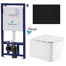 Инсталляция Koller Pool Dune 1200SL + Integro Cosmo панель смыва + подвесной унитаз Kvadro Tornado
