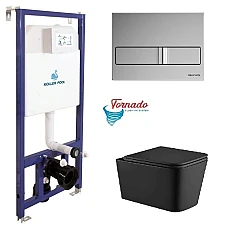 Інсталяція Koller Pool Dune 1200SL + Neon панель змиву + підвісний унітаз KVADRO з сидінням Soft-close (змив Торнадо)